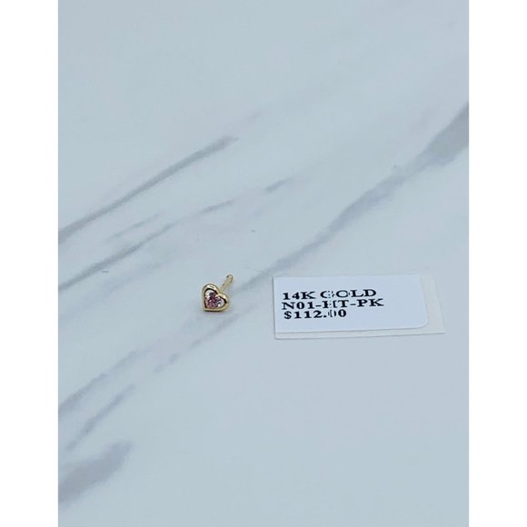 ❤️ 14k Gold nose ring heart ❤️ stud nose ❤️ - Picture 1 of 4